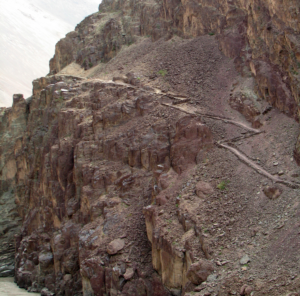 Mountain road with hairpin turns and drop-offs